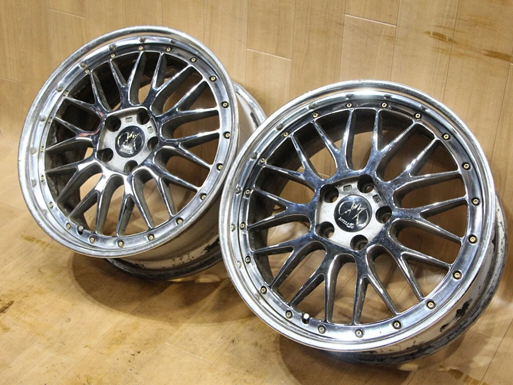 JDM B997 Deep Rim Rare Algernon INTELESSE 3-Piece Wheels 18x8J+43 PCD1 No Tires - Image 6