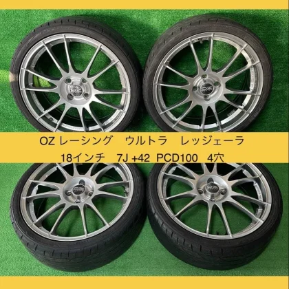 JDM OZ Ultraleggera 187J +42 PCD100 4-hole 4-wheel No Tires