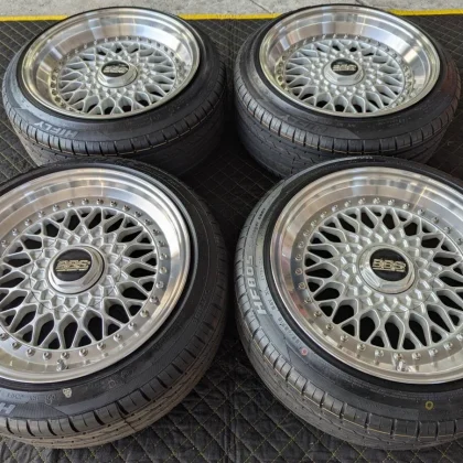 JDM Rare BBS RS040 16x8J+24/8.5J+18 4H PCD114.3 rebarreled and polishe No Tires