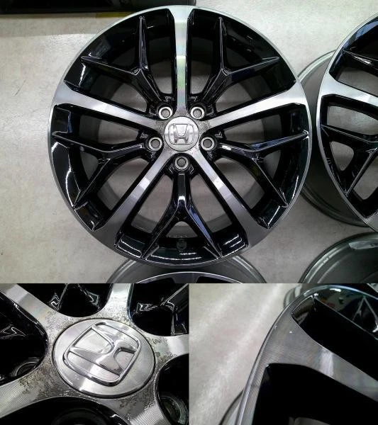 JDM Used 4-piece aluminum wheel set Honda FK Civic late model genuine No Tires - Image 2