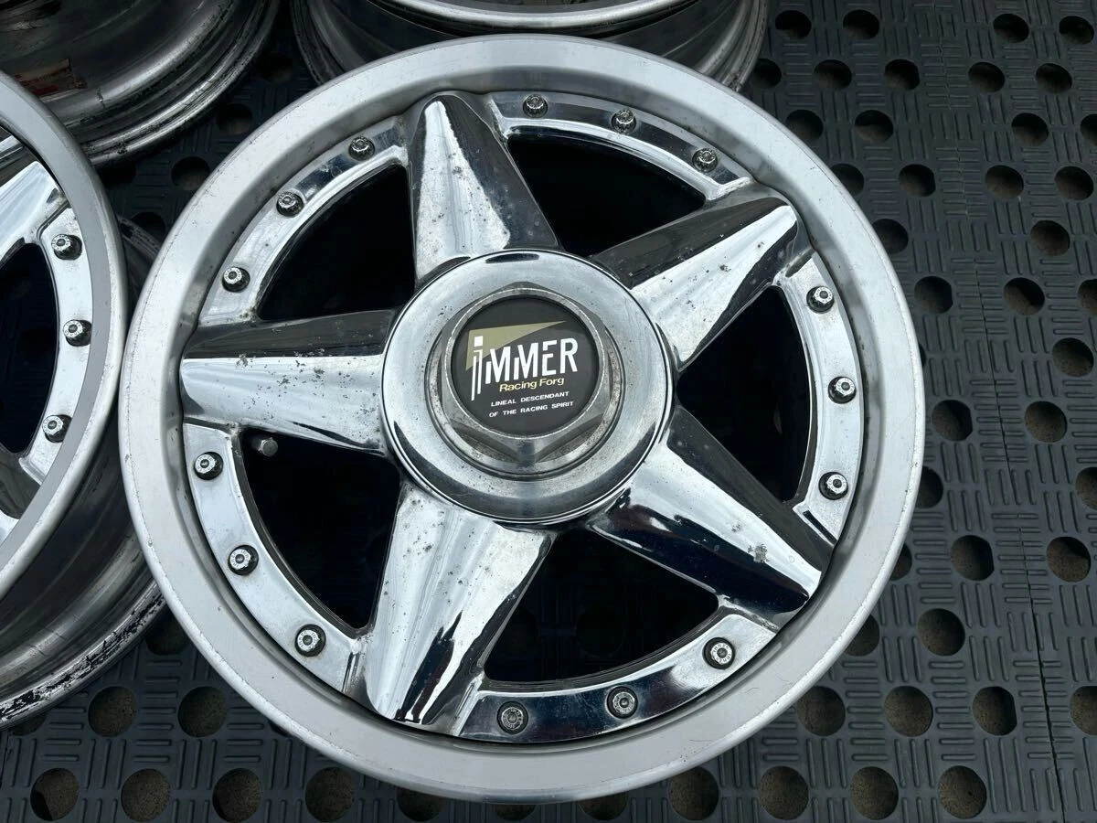 JDM Rare weds IMMER Racing Forg 1515x6.5J +36 PCD 114.3/5H Used 4Book No Tires - Image 3