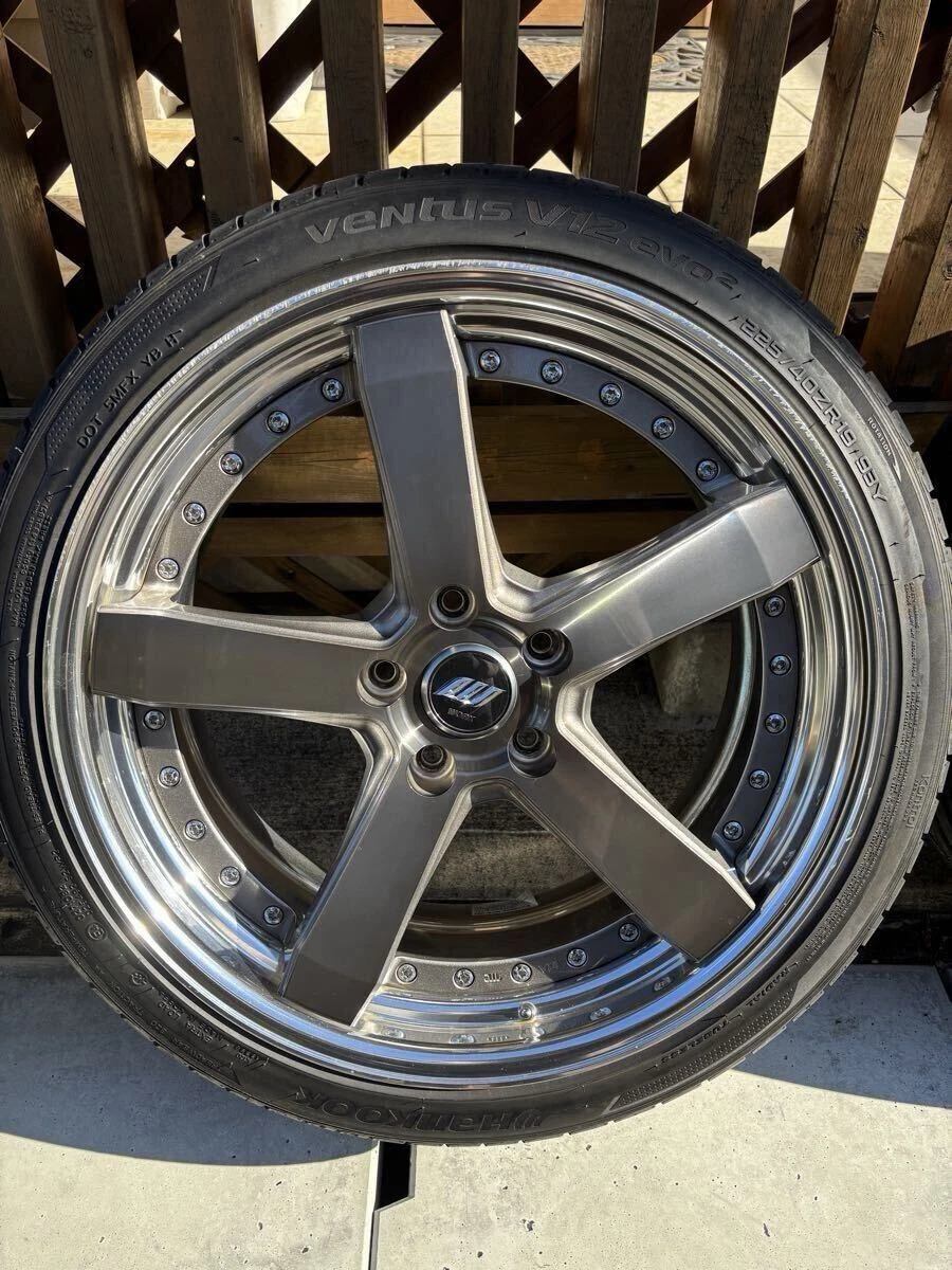 JDM WORK ZEAST ST2 198.5j +52 5/114.3 TGP Trans Gray Polished HANKOOK No Tires - Image 3