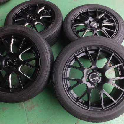 JDM SSR EXECUTOR Mesh Black 6.5J+53 PCD100-4L 195/55R16 Tires for Fit No Tires