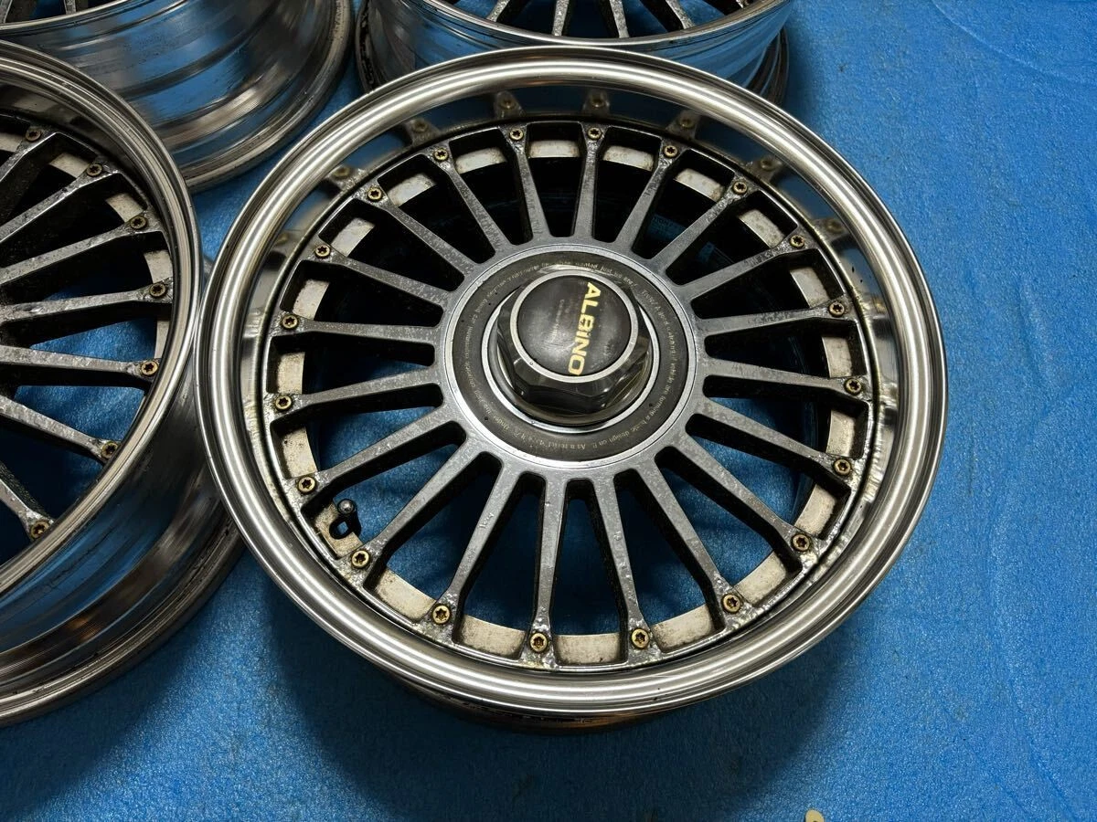 JDM Rare Weds ALBINO deep rim 1515X6.5JJ +16 PCD 114.3/4H used 4Book o No Tires - Image 3