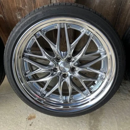 JDM WORK SCHWART QUARTER 21-inch 4-Book Set Black Wheel Set No Tires