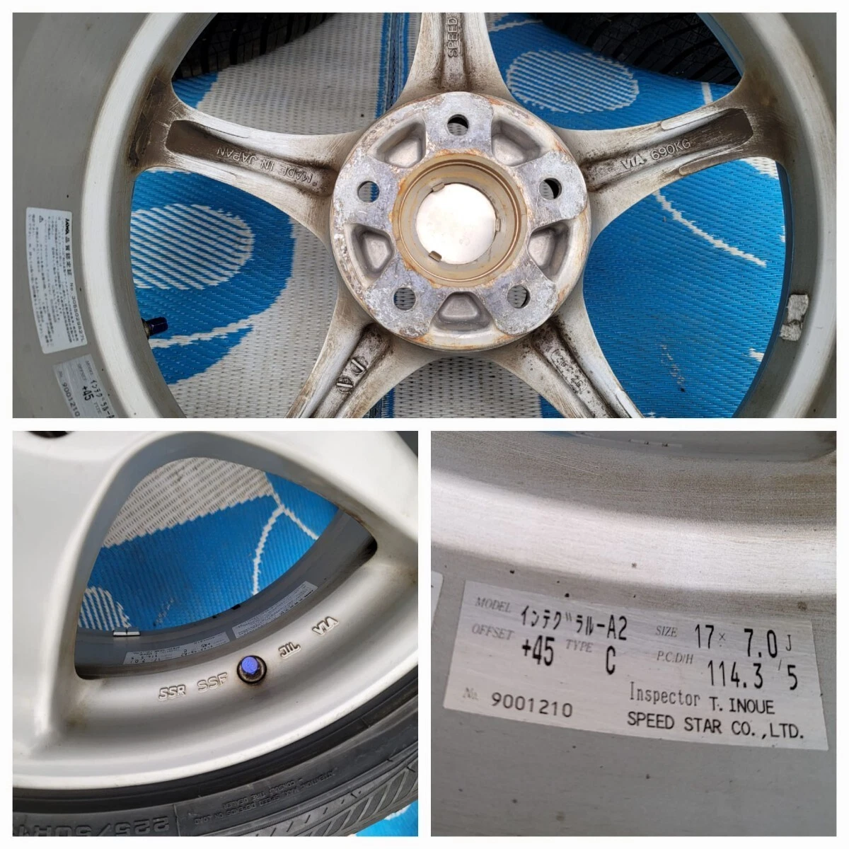 JDM SSR Speedster Integral A2 aluminum wheels 177J +45 5x114.3 bolt pa No Tires - Image 6