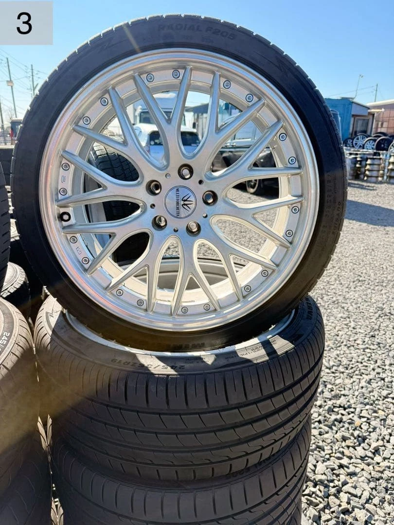 JDM WORK multi Forchetta aluminum wheels with summer tires 4-pack set No Tires