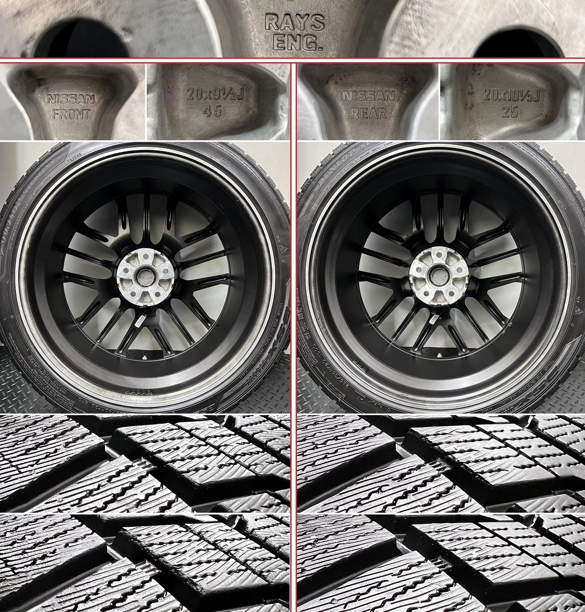 JDM 90% tread depth RAYS forging wheels for the late-model R35 GT-R & No Tires - Image 9