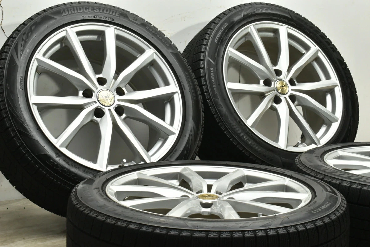JDM Used 4-Book Wheel Set: 188.0J x 18 +45 PCD 114.3 245/45R18 100Q wi No Tires - Image 3