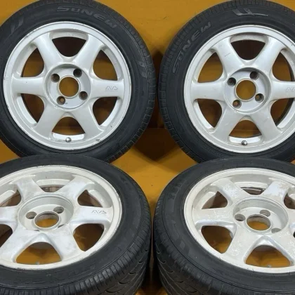 JDM Discontinued AVS Model 6 16-inch 7j +30 pcd114.3 4-lug SUNEW 205/5 No Tires