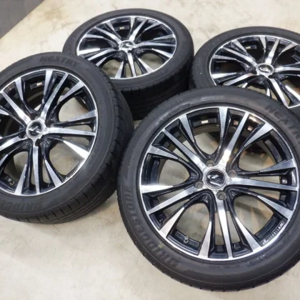 JDM S Black Polished Weds Leonis UC 16 4H100 6J+42 Bridgestone 195/50R No Tires