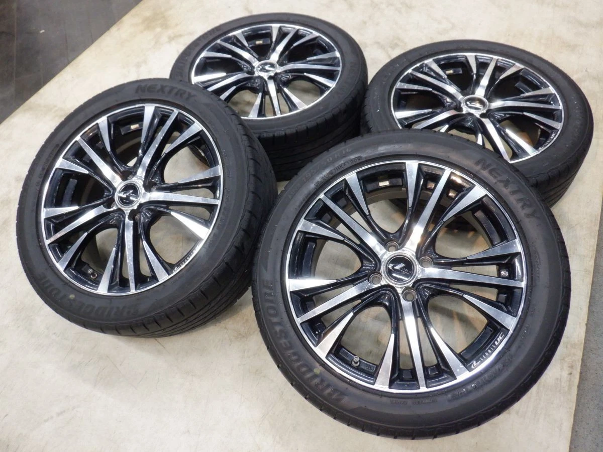 JDM S Black Polished Weds Leonis UC 16 4H100 6J+42 Bridgestone 195/50R No Tires