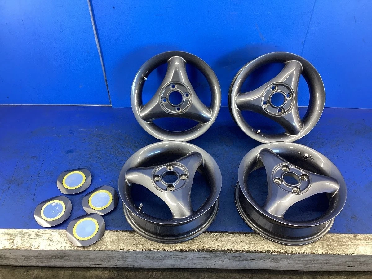 JDM WEDS 3-spoke wheels 14x4.5J+44 4-spoke set some scratches and bald No Tires