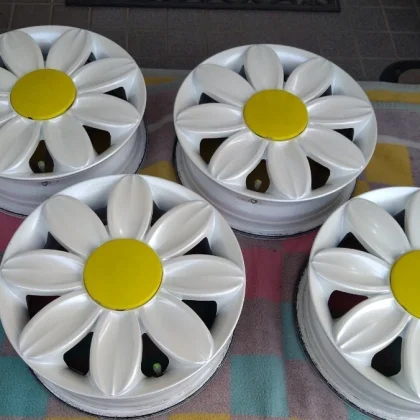 JDM Rare PIAA Urara Floral wheels with tires. Used. Limited pickup ava No Tires