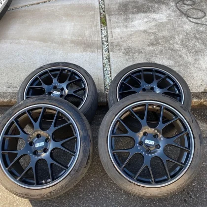 JDM BBS 20 Wheels 4-Piece Set GERMANY Satin Black 8.5J No Tires