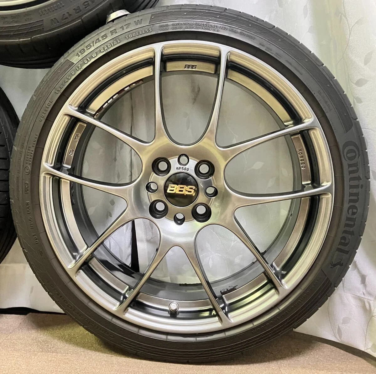 JDM Premium BBS Ultra-Lightweight Forged BBS RF500 17-inch Wheels with No Tires - Image 4