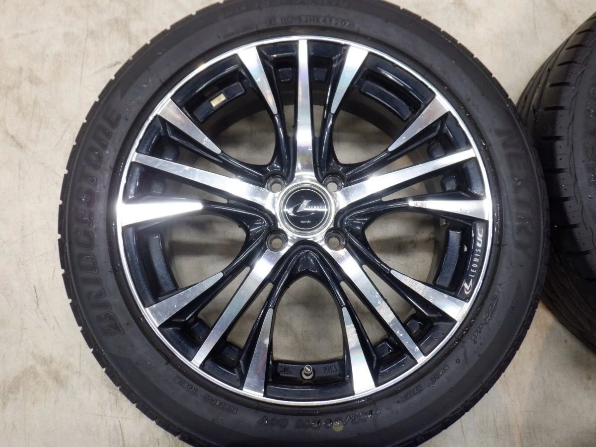 JDM S Black Polished Weds Leonis UC 16 4H100 6J+42 Bridgestone 195/50R No Tires - Image 4