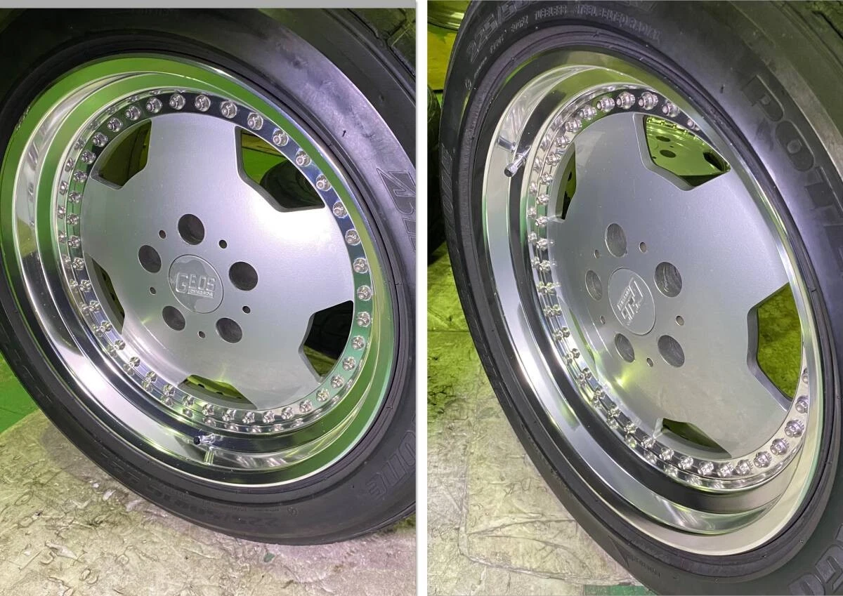 JDM Rare deep rim dish with Ribar side GEOS 168J +9 PCD114.3 5H RIVERS No Tires - Image 8