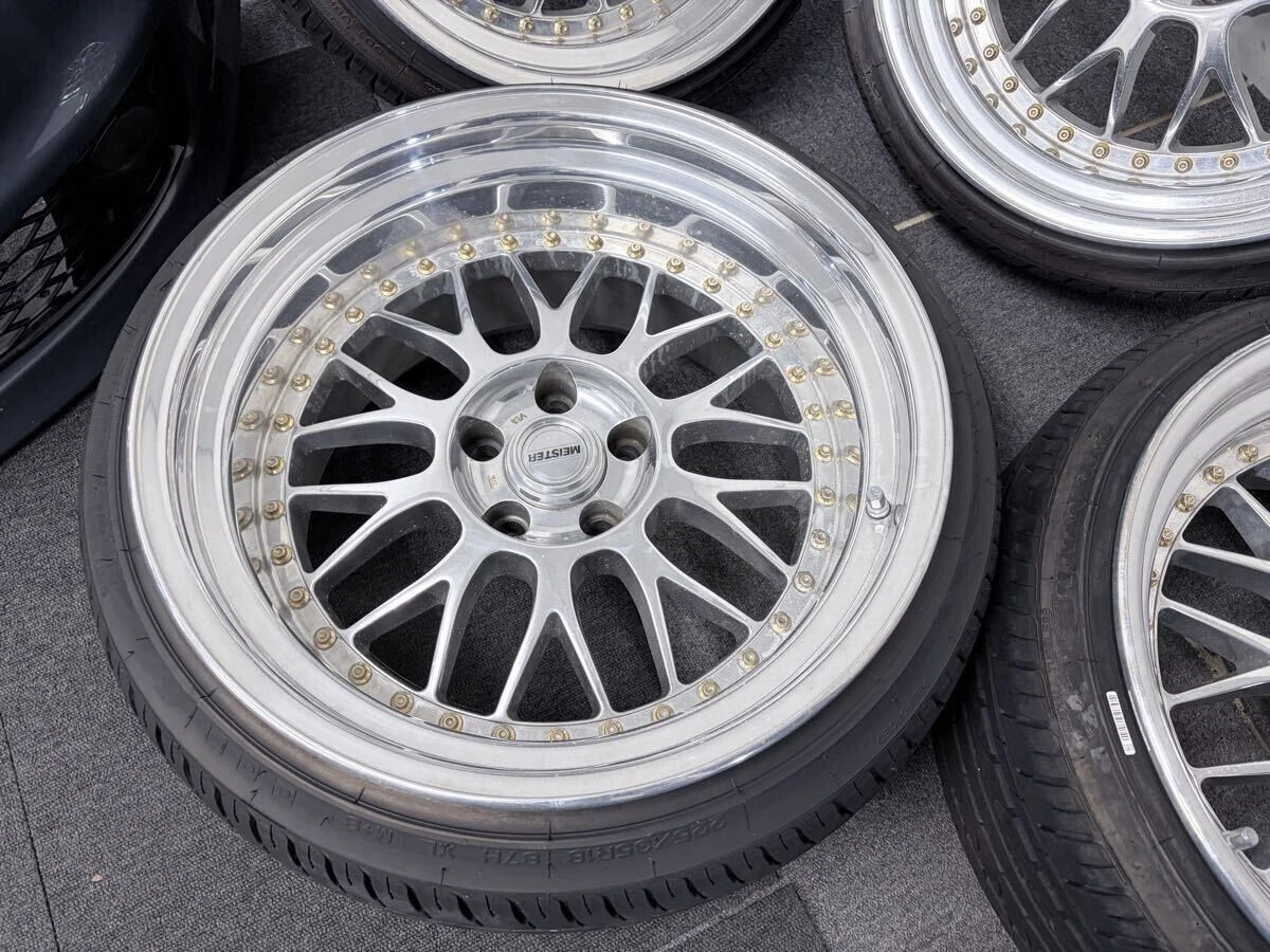 JDM Work Meister M1 3P PCD 112 Full Polish Deep Rim 9.5j 10.5j 18Audi No Tires - Image 3