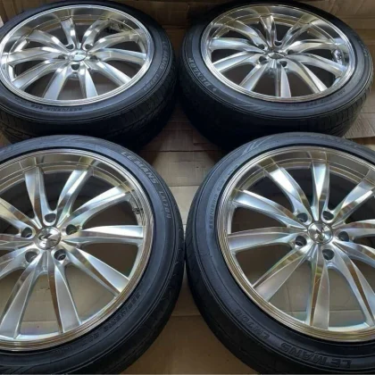 JDM Weds LEONIS 19 Hyper Silver Mirror Cut Aluminum Wheels 4Book 5-114 No Tires