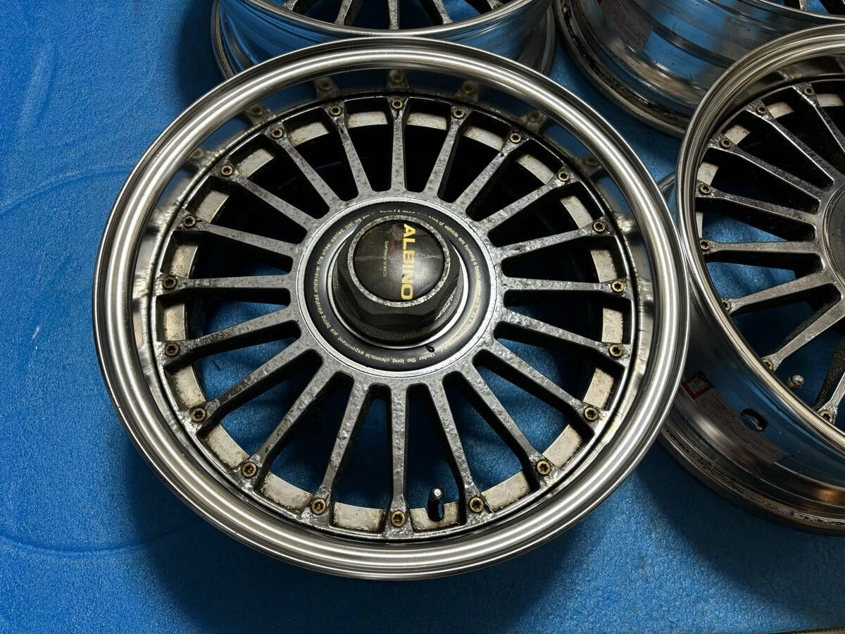 JDM Rare Weds ALBINO deep rim 1515X6.5JJ +16 PCD 114.3/4H used 4Book o No Tires - Image 2