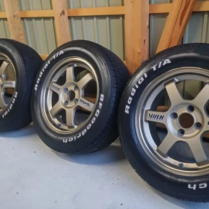 JDM Forging lightweight discontinued RAYS TE37 100 4H Goodrich wheels< No Tires