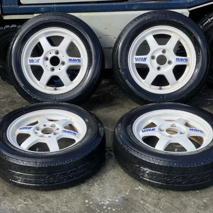 JDM RAYS VOLK 14-inch 165/70/R14 4x100 Bridgestone 2019 white 4-book s No Tires