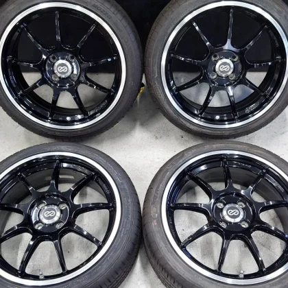 JDM Rare 4-lug ENKEI RSM9 wheels 17-inch used with minor scratches rep No Tires