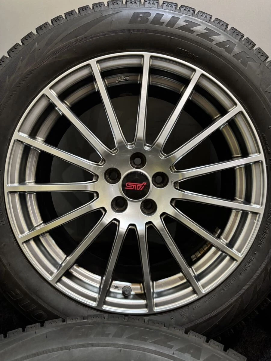 JDM 225/55R18 BRIDGESTONE/VRX2 tires on 2019 Subaru genuine OP STI ENK No Tires - Image 2