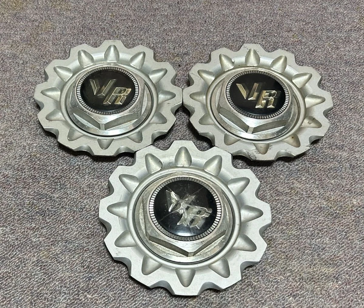 JDM RAYS Volk Racing EVOLUTION2 Wheel Center Caps Set of 3 No Tires - Image 3