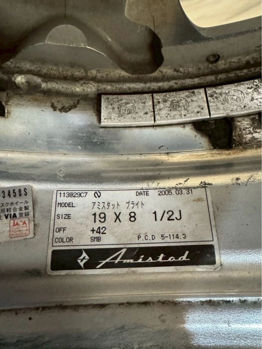 JDM Rare Amistad Bright wheels 198.5J+42 PCD114.3 5-hole 5H discontinu No Tires - Image 7