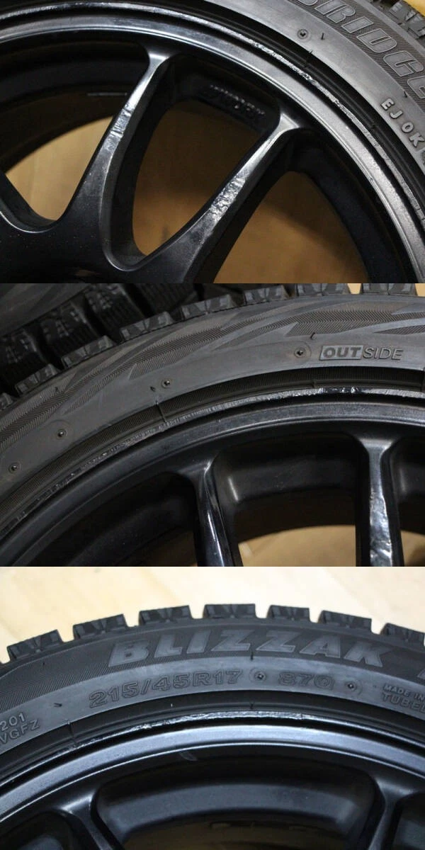 JDM C29 WORK EMOTION CR Kai 17X7J+47 PCD100 Bridgestone BLIZZAK REVO G No Tires - Image 10