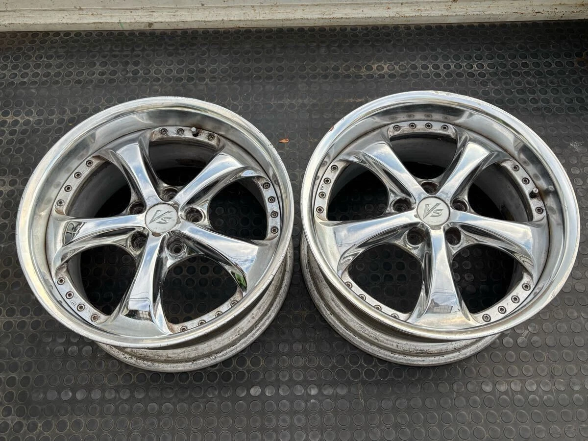 JDM WORK VS-KF Plated 18114.3 5-Hole 9j +45 O-Disk 2Book VS KF Old Dis No Tires