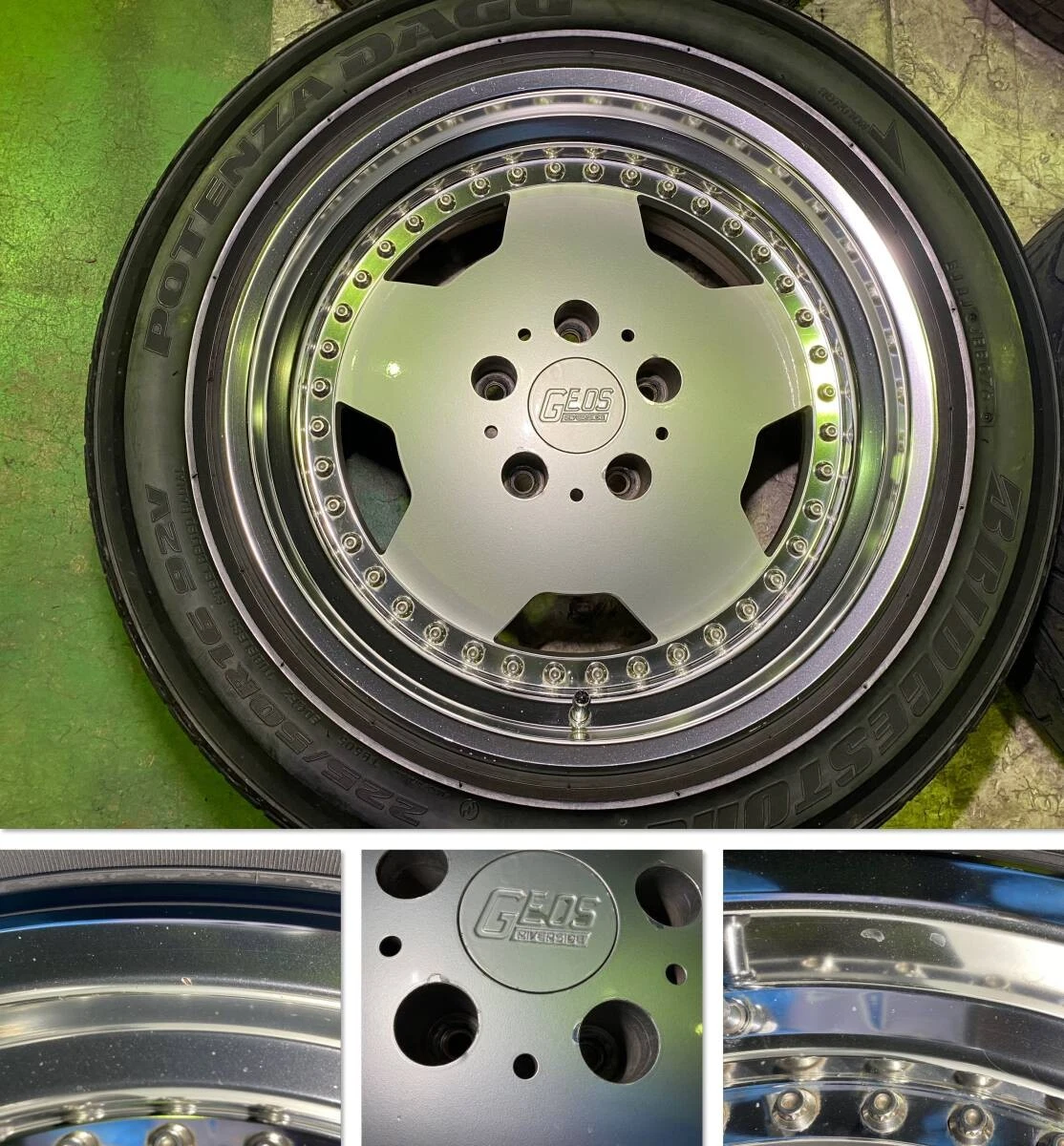 JDM Rare deep rim dish with Ribar side GEOS 168J +9 PCD114.3 5H RIVERS No Tires - Image 2