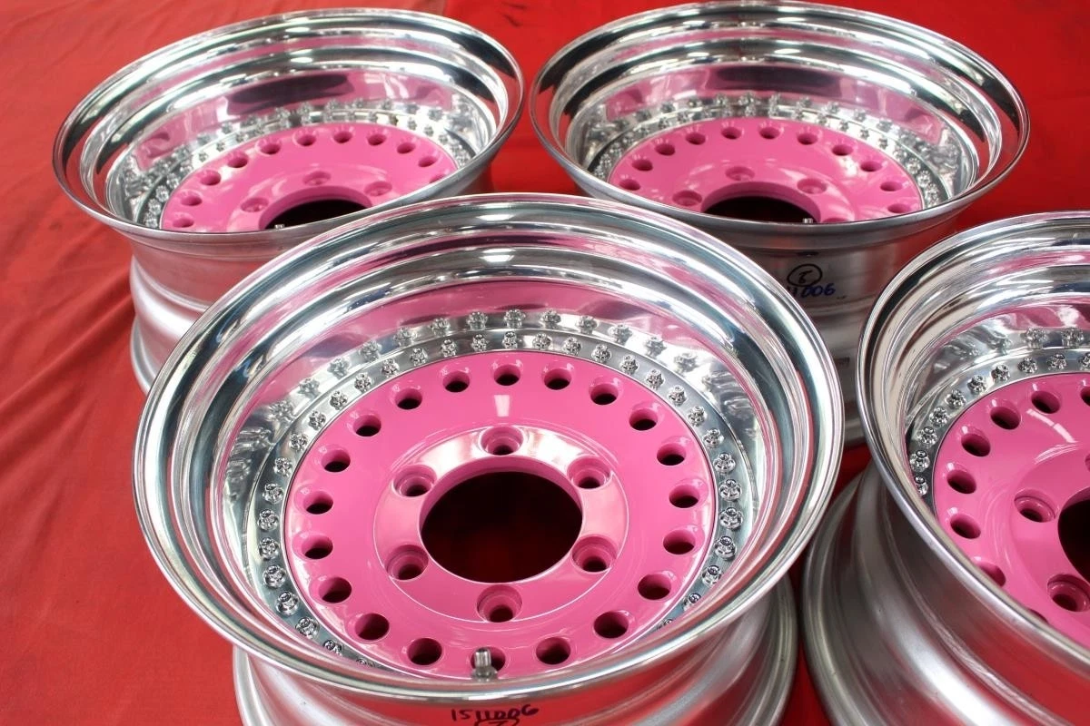 JDM Restored 4-Book Set RAGUNA D-Force Deep Rim Pink Round Hole Dish A No Tires - Image 3