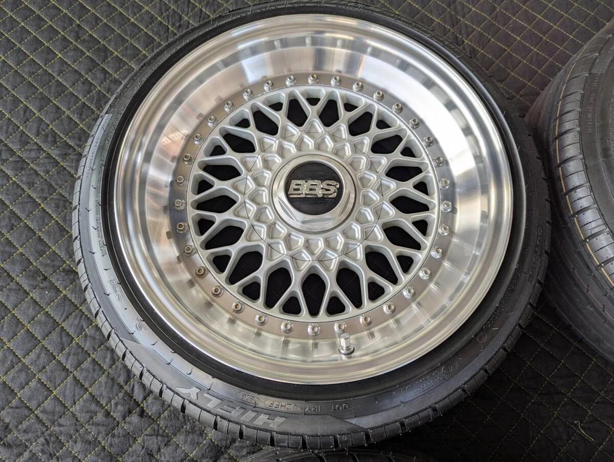 JDM Rare BBS RS040 16x8J+24/8.5J+18 4H PCD114.3 rebarreled and polishe No Tires - Image 5