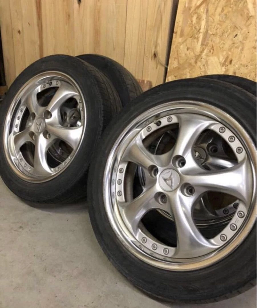 JDM WORK VS-KF 5J +42 work polished PCD100 4-hole No Tires - Image 2
