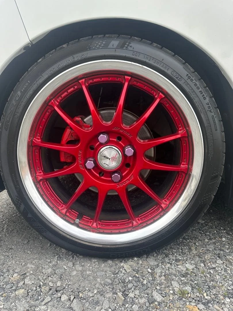 JDM Work Sen Ikusa 6J+45 and 6J+34 25 year old 165/50r16 tires No Tires - Image 6