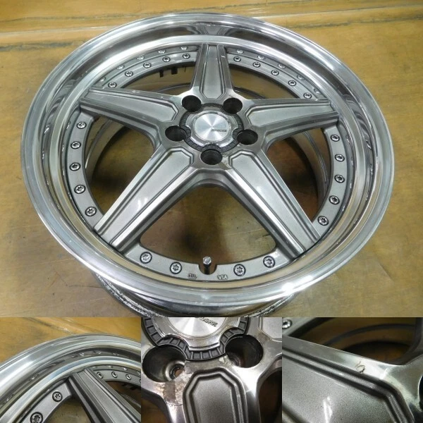 JDM 16-193Deep rims WORK LANVEC LS119in 9.5J+30 8.5J+25 lowdown bar fe No Tires - Image 8