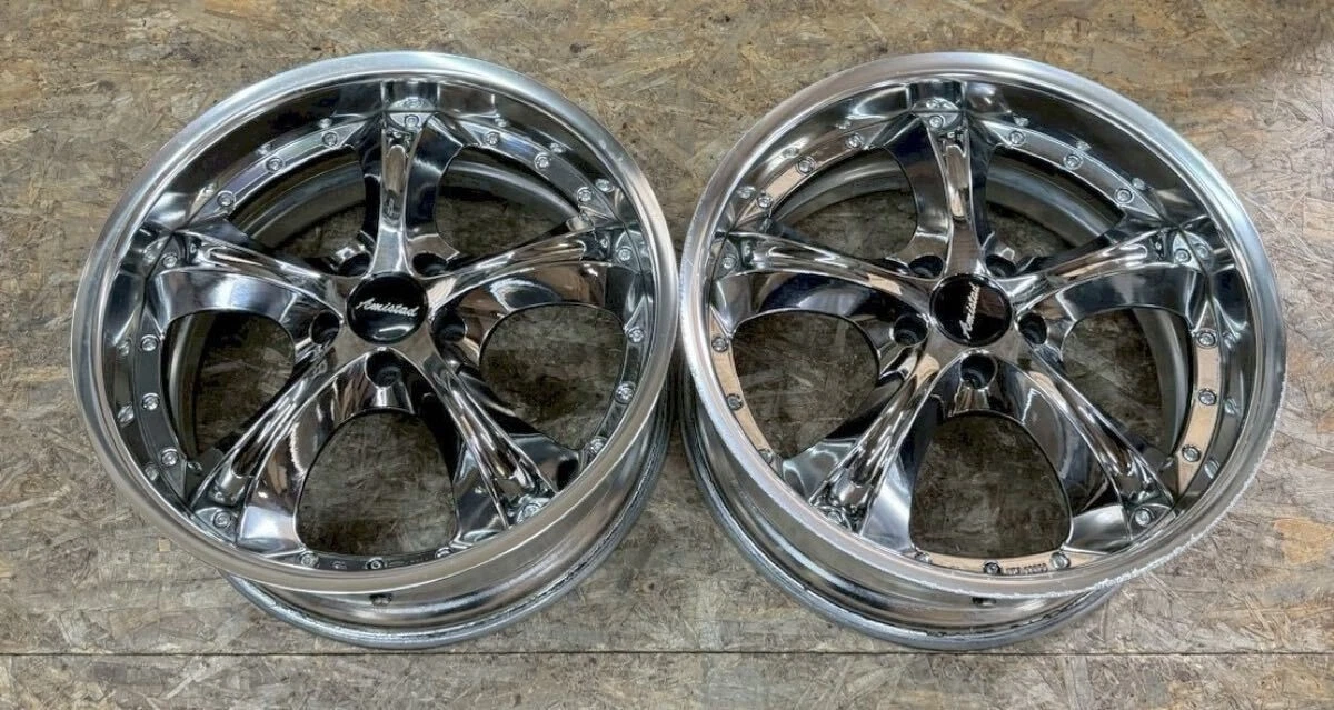 JDM Rare Amistad Bright wheels 198.5J+42 PCD114.3 5-hole 5H discontinu No Tires