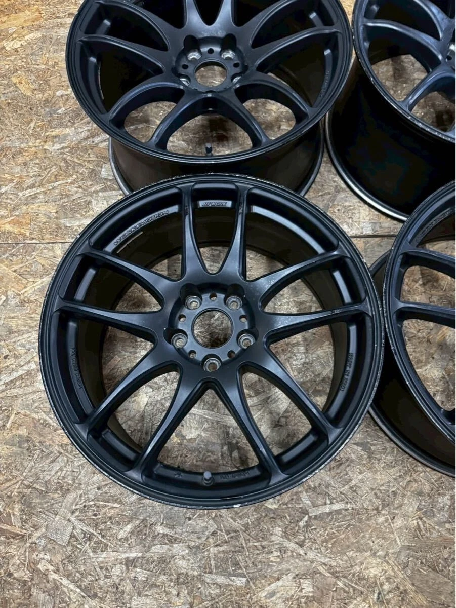 JDM Rare WORK emotion CR kiwami 188.5J+38 9.5J+38 PCD114.3 5-hole 5H S No Tires - Image 2