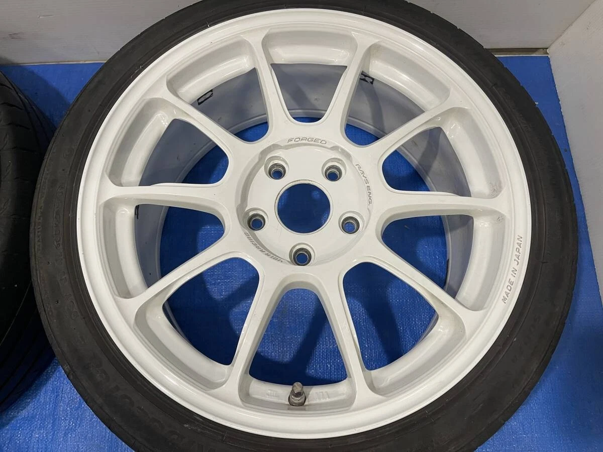 JDM Rare White ZE40 lightweight forging RAYS 17x8J +48 114.3/5BS 205/4 No Tires - Image 3