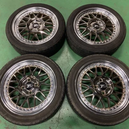 JDM Discontinued TAKE OFF 155.5J +39 PCD100 H4 4-lug Chevron wheels fo No Tires
