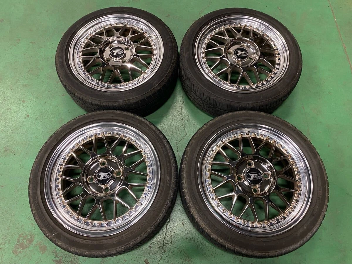 JDM Discontinued TAKE OFF 155.5J +39 PCD100 H4 4-lug Chevron wheels fo No Tires