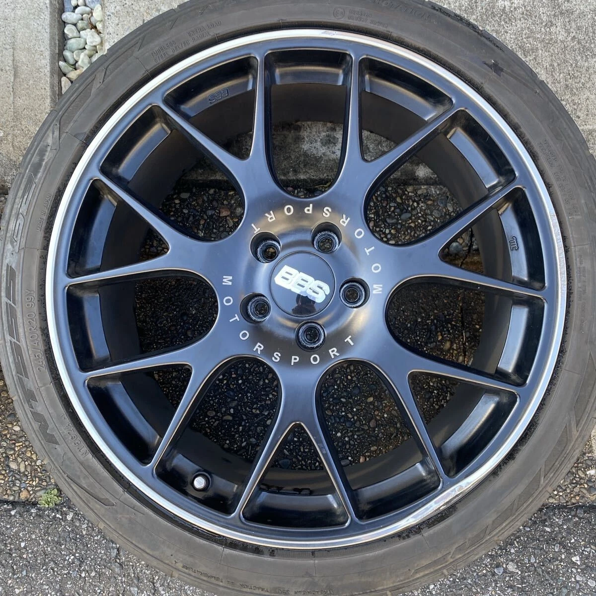 JDM BBS 20 Wheels 4-Piece Set German Satin Black 8.5J BBS No Tires - Image 3