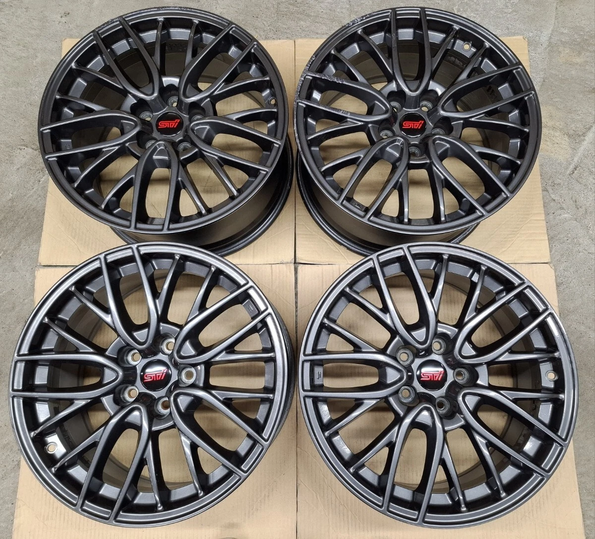 JDM Subaru WRX STI genuine 188.5J wheels 4-wheel set compatible with L No Tires