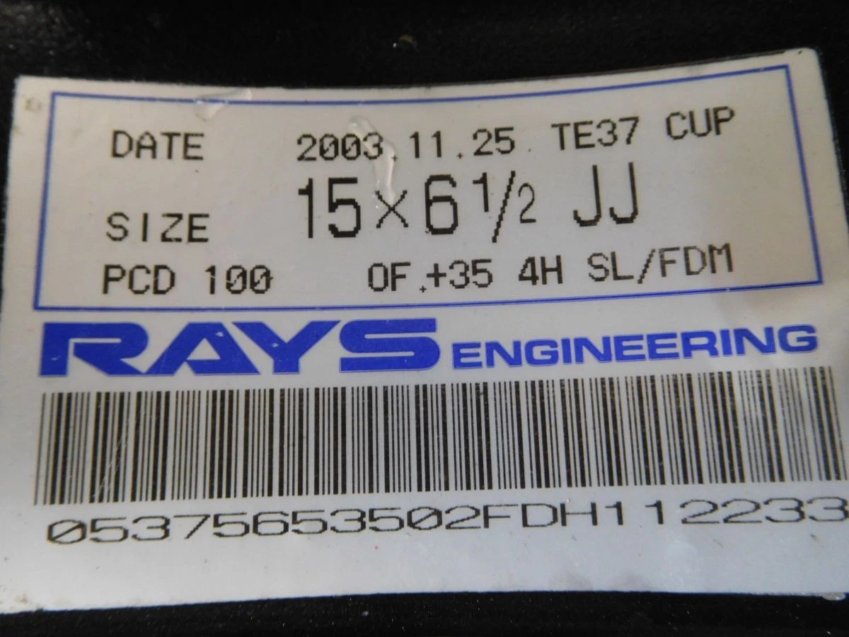 JDM 16-097 forgingRays TE37 CUP 15in 6.5J +35EG Wheels for Civic Road No Tires - Image 10