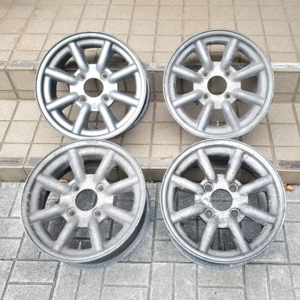 JDM Hakosuka Skyline AE86 Cappuccino Watanabe Wheels 6J-14 B Type 4-Pa No Tires