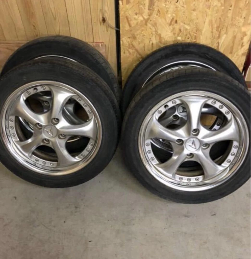 JDM WORK VS-KF 5J +42 work polished PCD100 4-hole No Tires - Image 3
