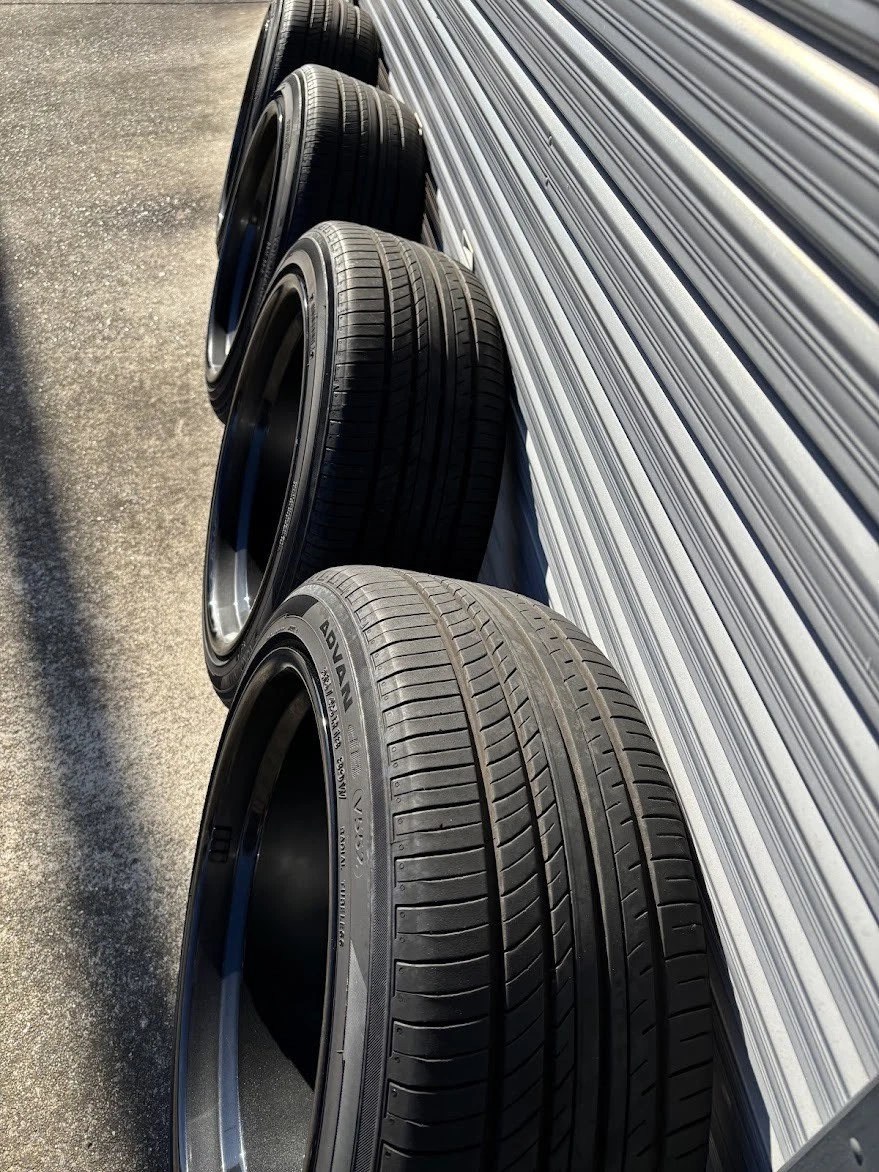 JDM BBS RG-R 8J 9J 4-wheel set no scratches ADVAN db V552 tires 215/45 No Tires - Image 9